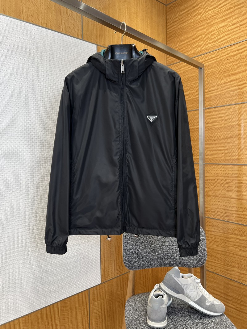 Prada Logo Reversible Detachable Hooded Jacket 2