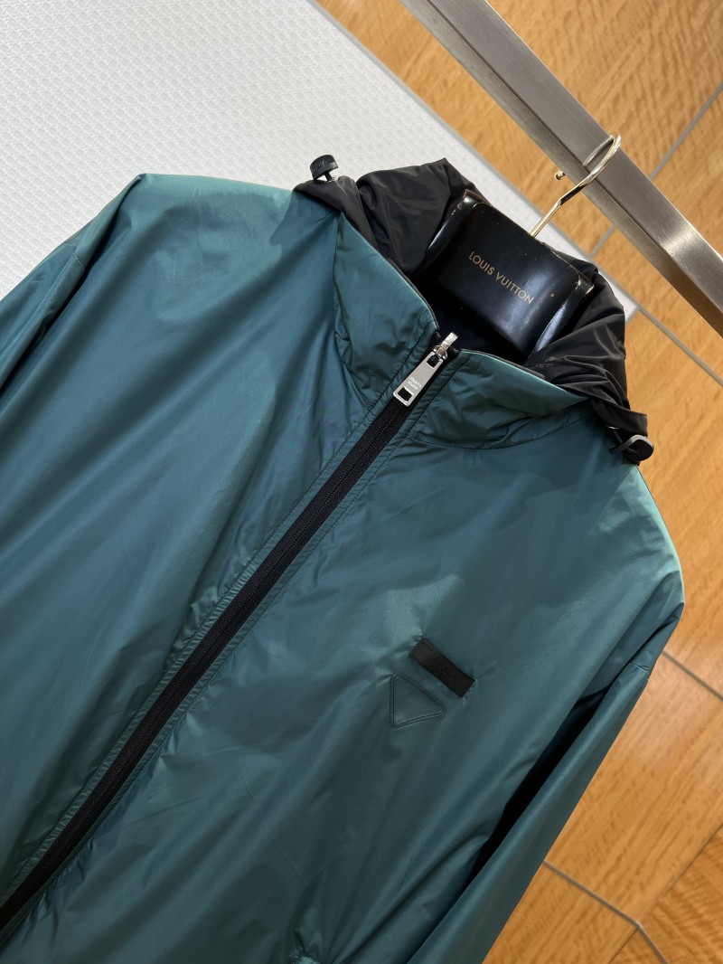 Prada Logo Reversible Detachable Hooded Jacket 4
