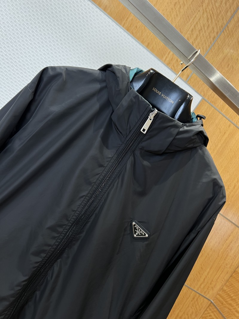Prada Logo Reversible Detachable Hooded Jacket 6