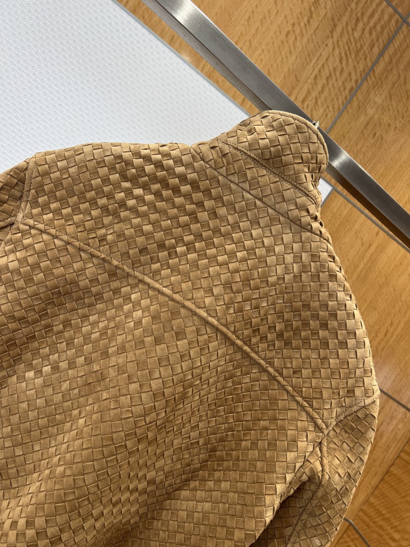 Bottega Veneta Classic Woven Stand-Up Collar Leather Jacket 2 5