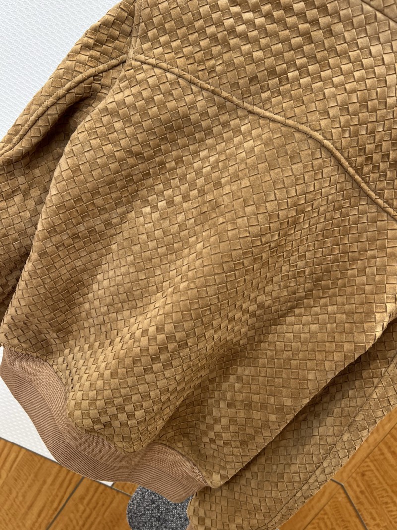 Bottega Veneta Classic Woven Stand-Up Collar Leather Jacket 2 6