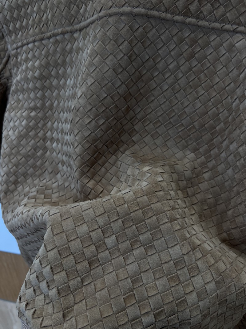 Bottega Veneta Classic Woven Stand-Up Collar Leather Jacket 2 7