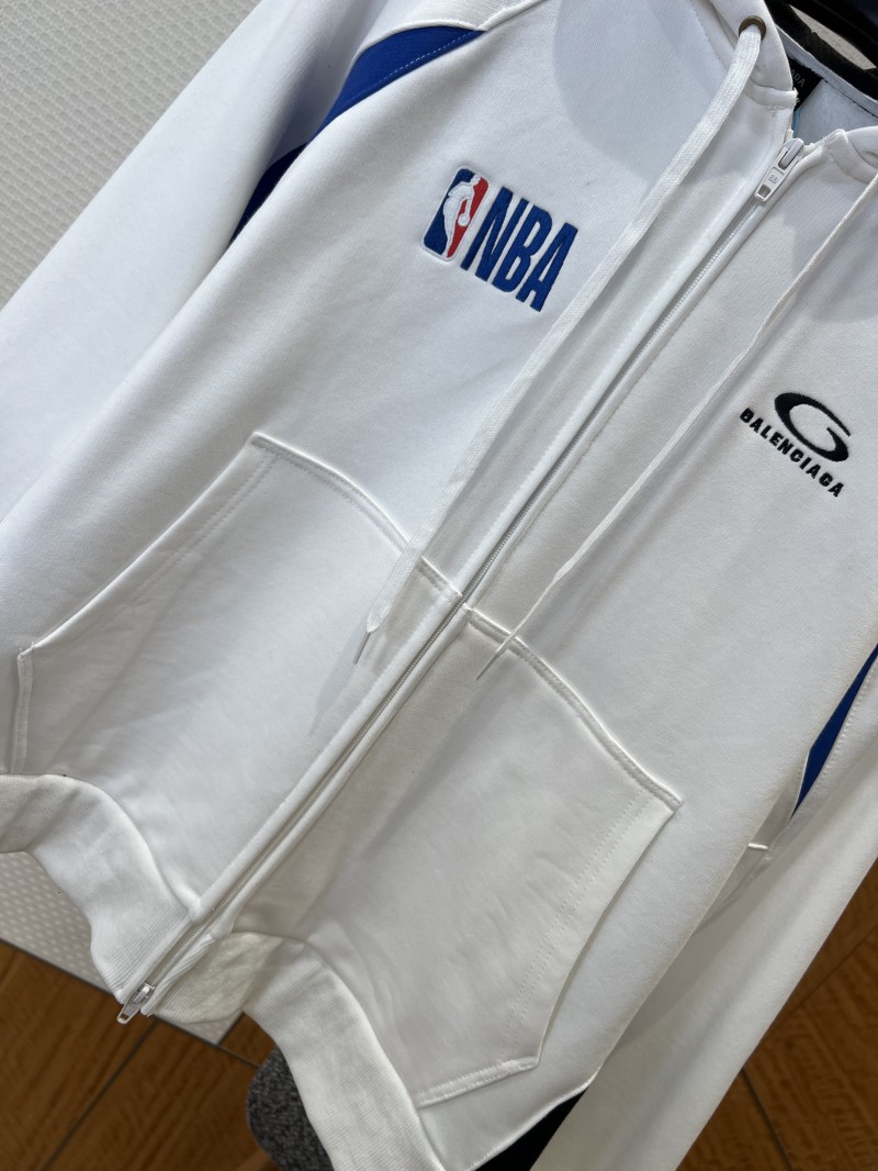 Balenciaga x NBA Color-Blocked Hooded Zip-Up Sweatshirt 1 3