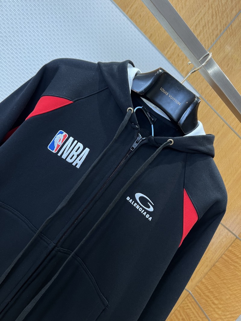 Balenciaga x NBA Color-Blocked Hooded Zip-Up Sweatshirt 2 2