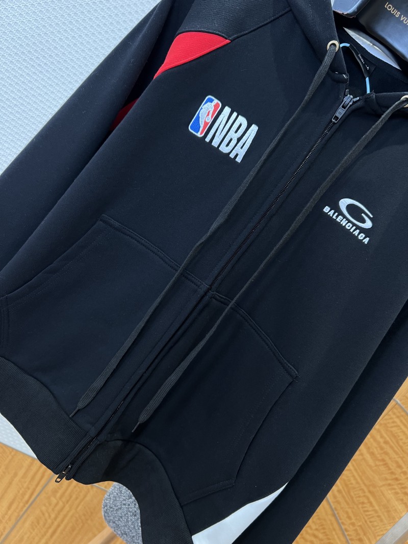 Balenciaga x NBA Color-Blocked Hooded Zip-Up Sweatshirt 2 3