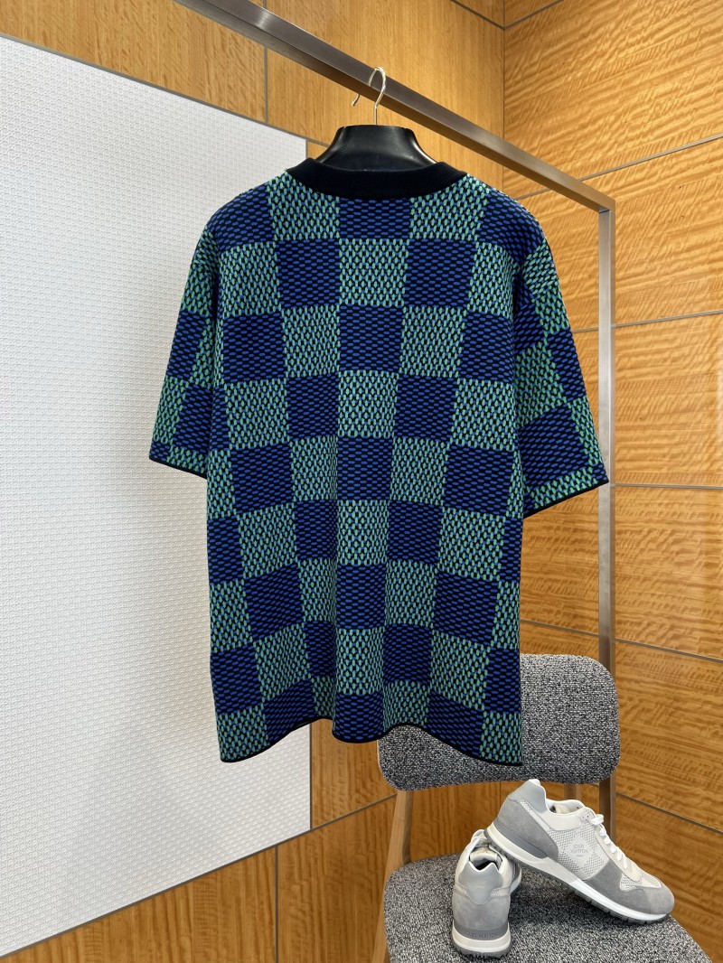 LV Classic Checkered Jacquard Knit Short-Sleeve T-Shirt 1 1