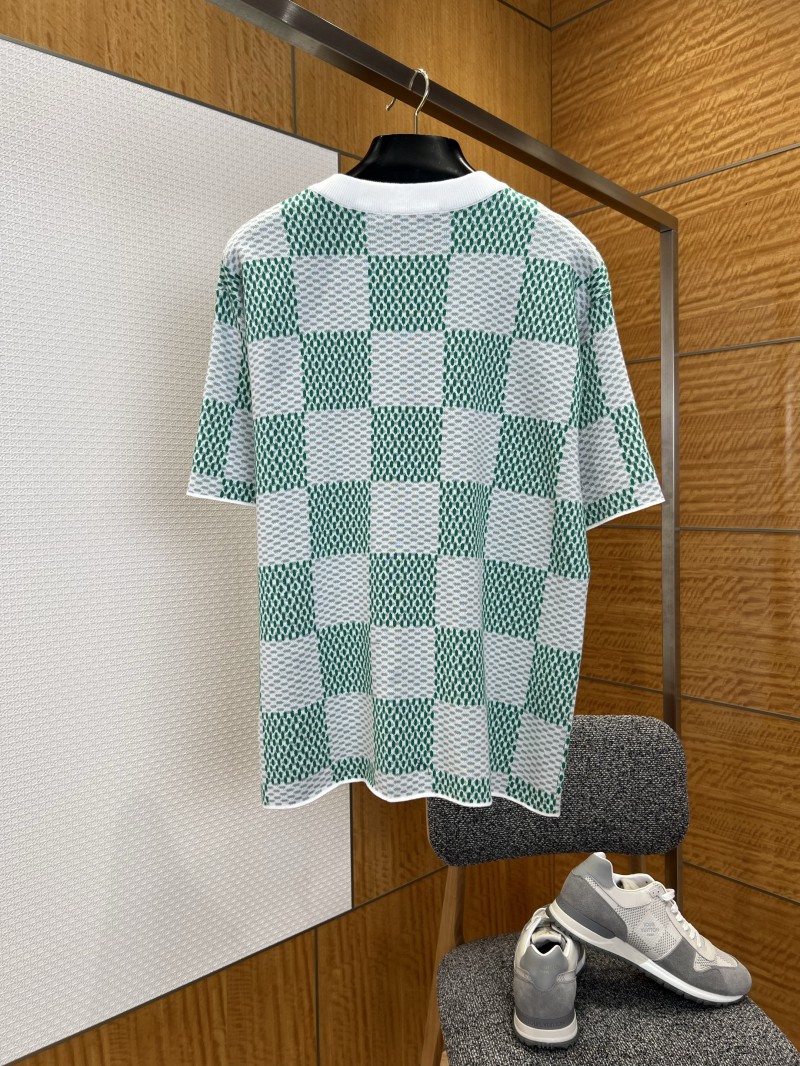 LV Classic Checkered Jacquard Knit Short-Sleeve T-Shirt 2 1
