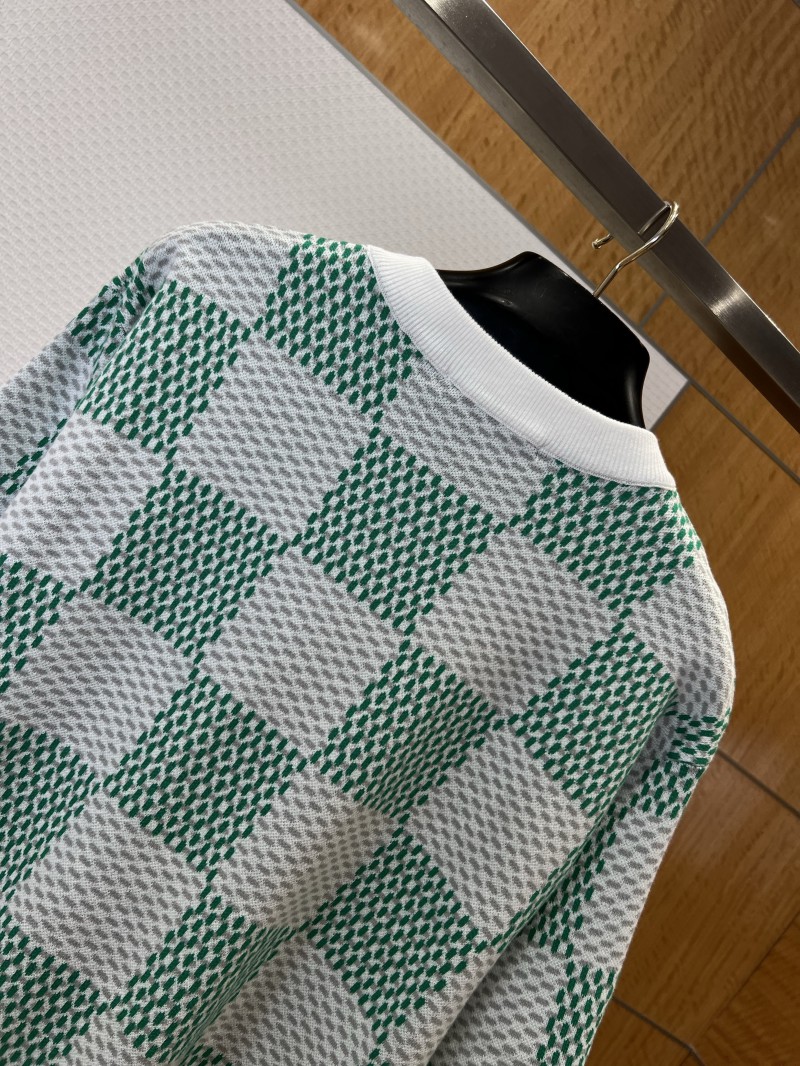 LV Classic Checkered Jacquard Knit Short-Sleeve T-Shirt 2 5