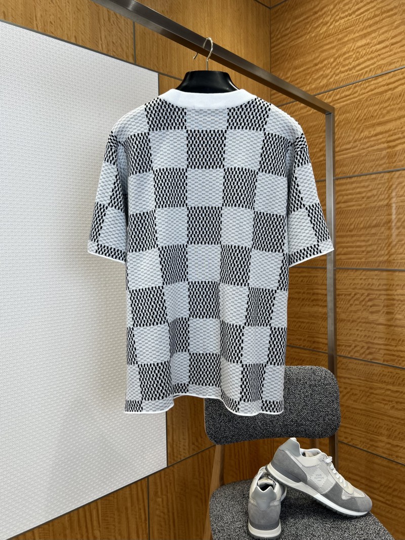 LV Classic Checkered Jacquard Knit Short-Sleeve T-Shirt 3 1