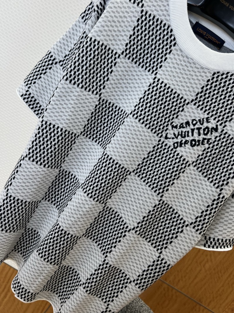 LV Classic Checkered Jacquard Knit Short-Sleeve T-Shirt 3 3