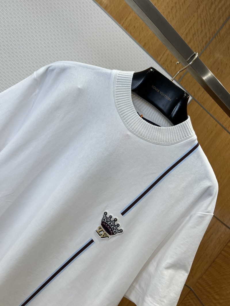 LV Crown Embroidered Twill Crew-Neck Short-Sleeve T-Shirt 2