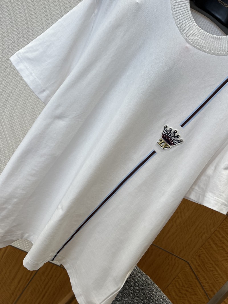 LV Crown Embroidered Twill Crew-Neck Short-Sleeve T-Shirt 3