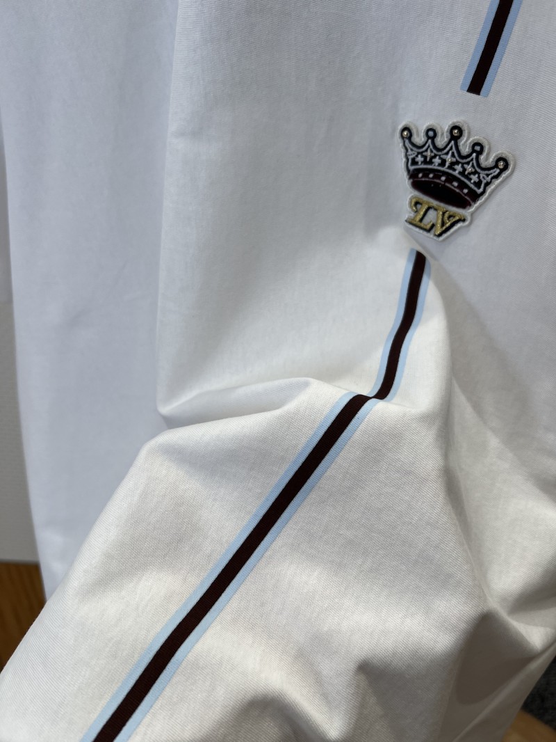 LV Crown Embroidered Twill Crew-Neck Short-Sleeve T-Shirt 4