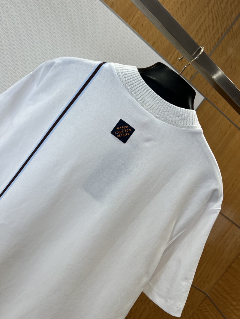 LV Crown Embroidered Twill Crew-Neck Short-Sleeve T-Shirt 5