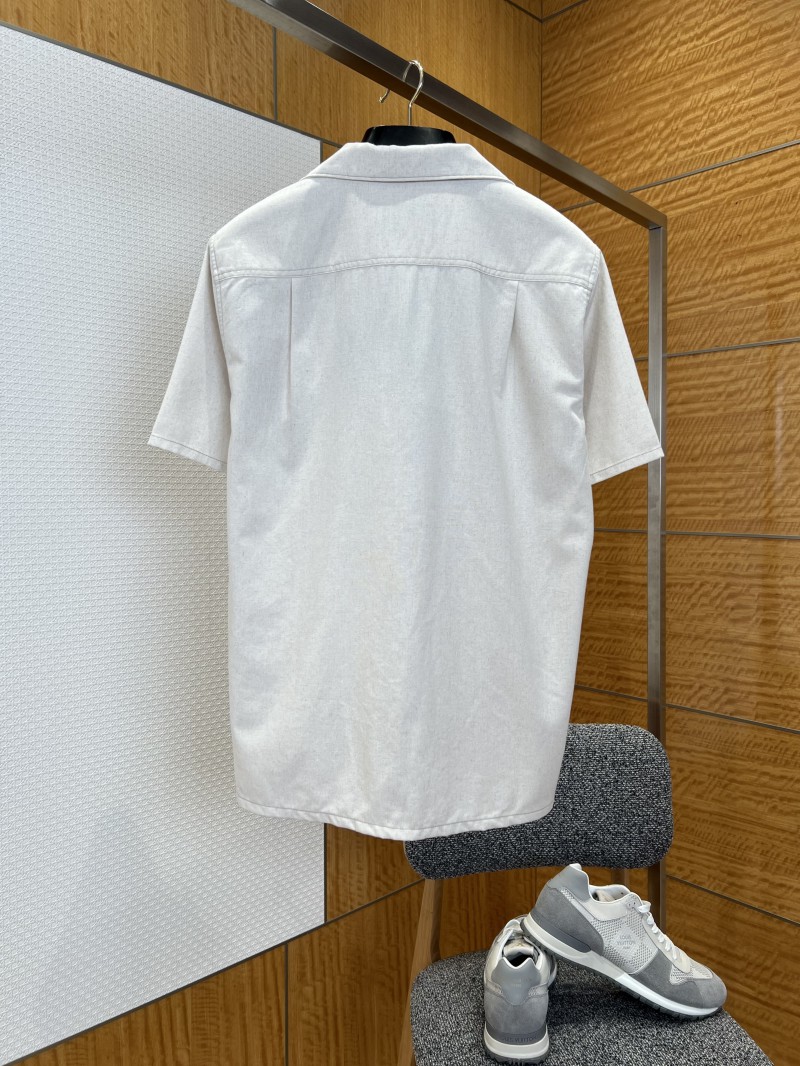 Prada Metal Micro-Logo Pocket Short-Sleeve lapel Shirt 1