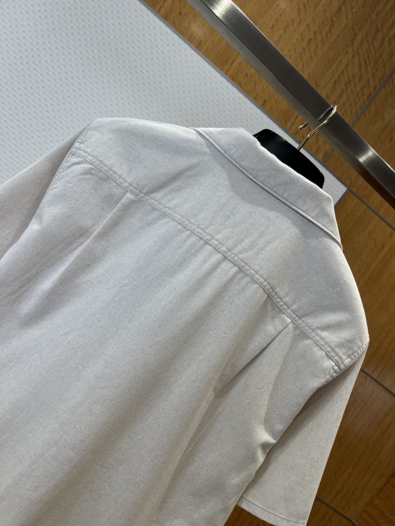 Prada Metal Micro-Logo Pocket Short-Sleeve lapel Shirt 5