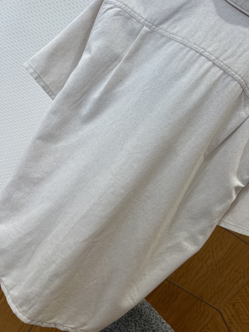 Prada Metal Micro-Logo Pocket Short-Sleeve lapel Shirt 6