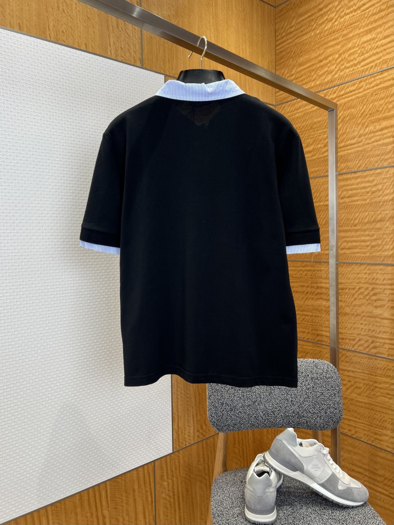 Miu Miu Color-Blocked Short-Sleeve Polo Shirt with Lapel 1