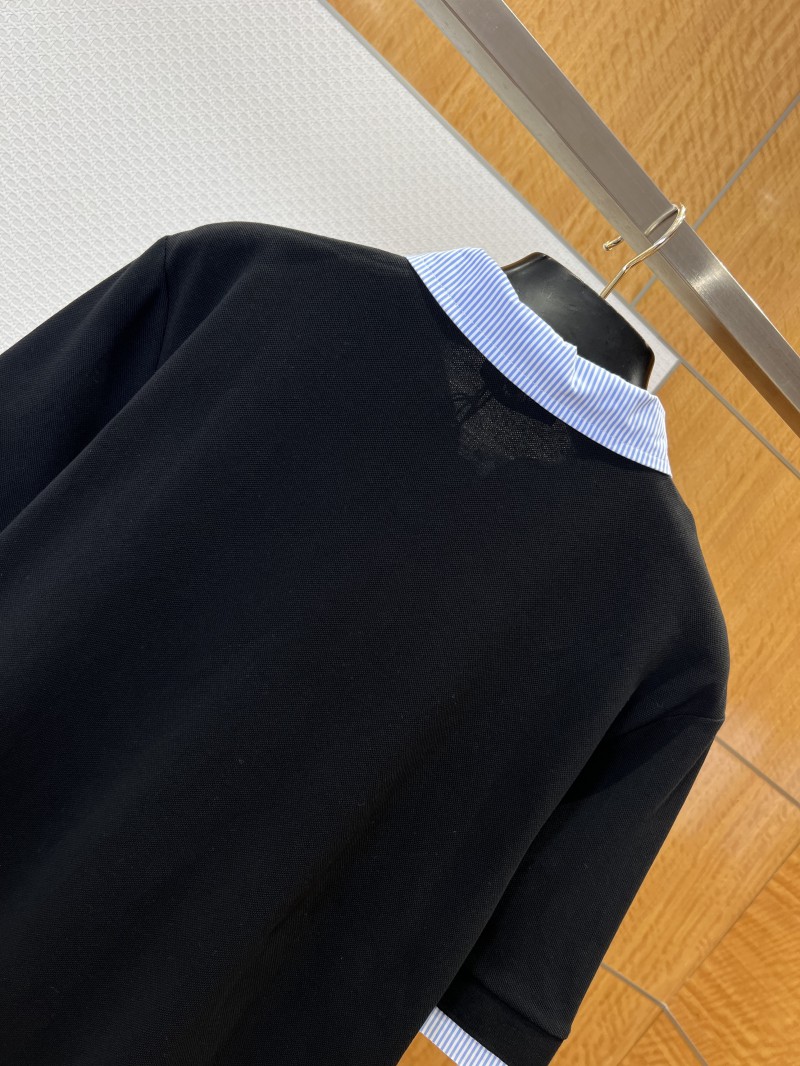 Miu Miu Color-Blocked Short-Sleeve Polo Shirt with Lapel 5