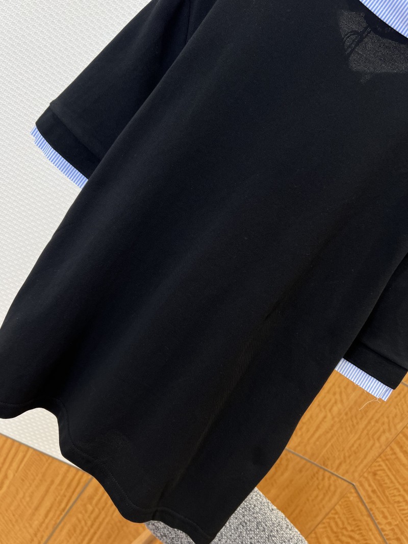 Miu Miu Color-Blocked Short-Sleeve Polo Shirt with Lapel 6