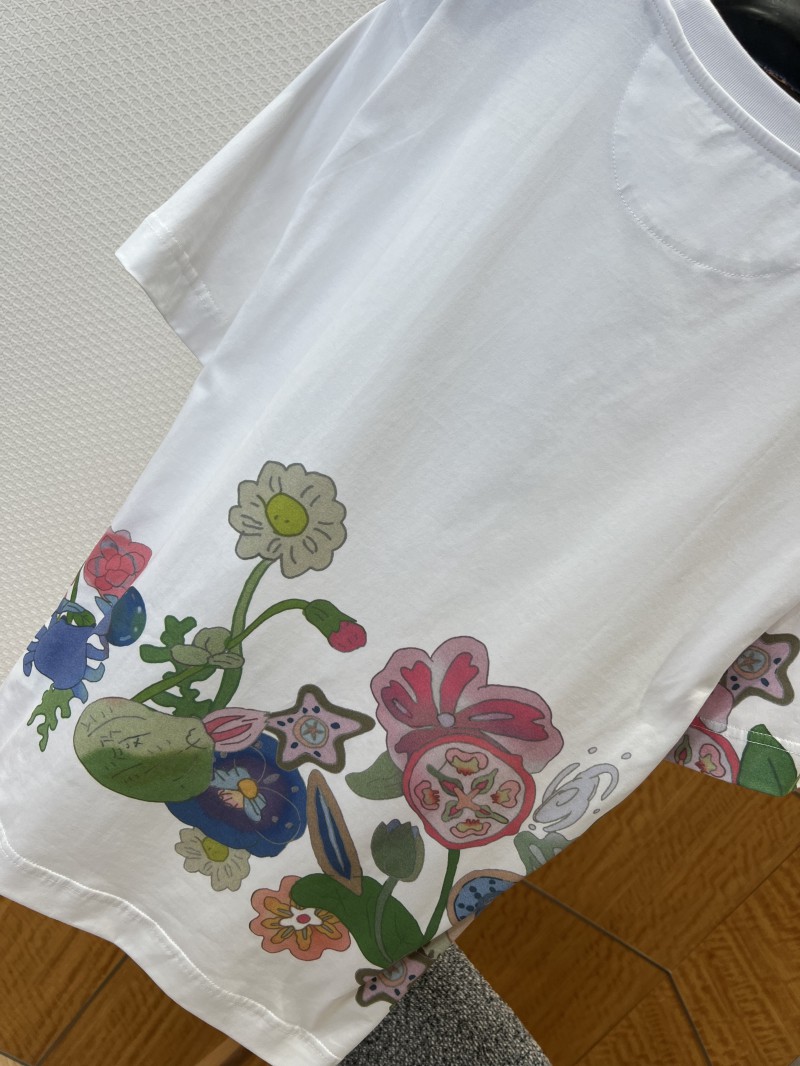 Fendi Short-Sleeve T-Shirt with Alphabet Floral Print 6