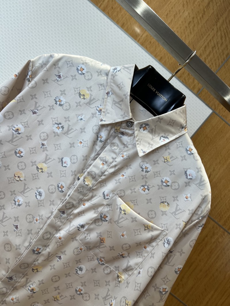 LV Monogram Print Silk Short-Sleeve Shirt 1 2