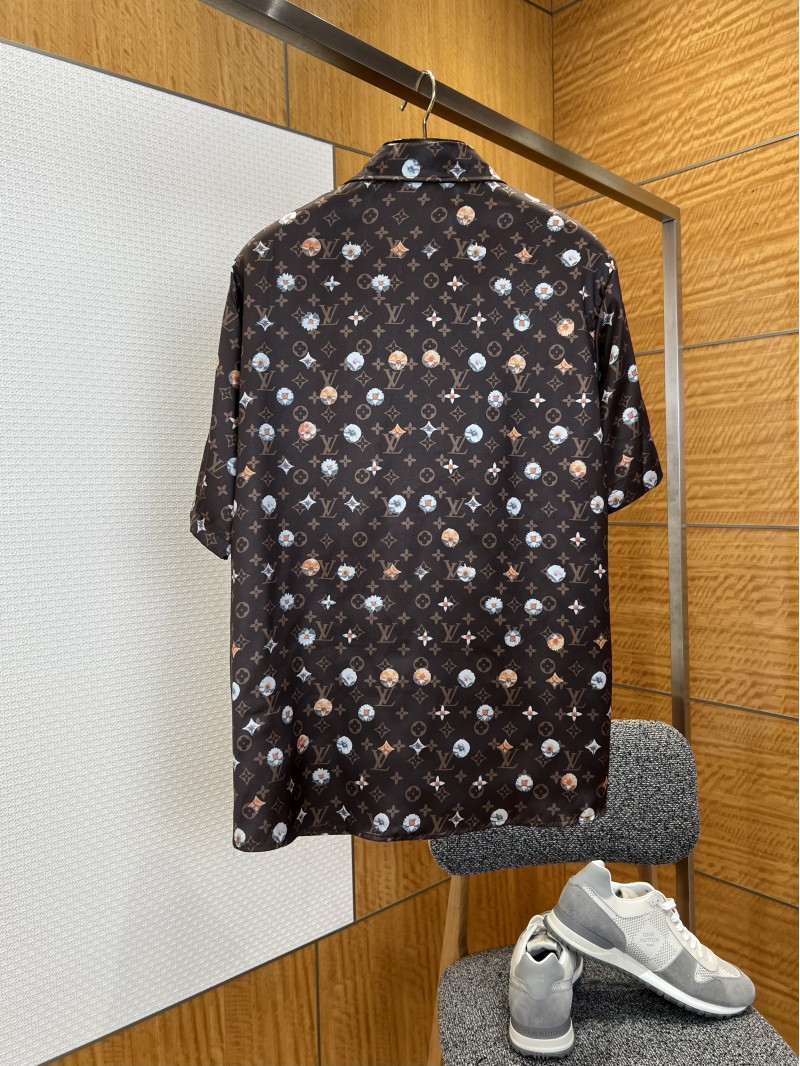 LV Monogram Print Silk Short-Sleeve Shirt 2 1