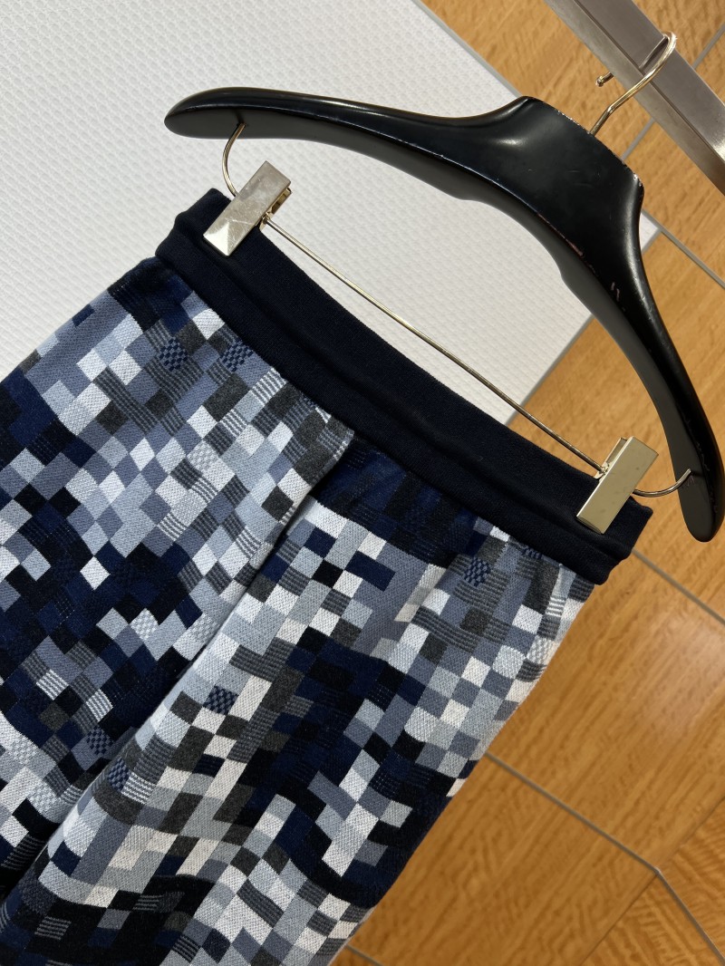 LV Pixel Check Patchwork Knit Drawstring Shorts 5