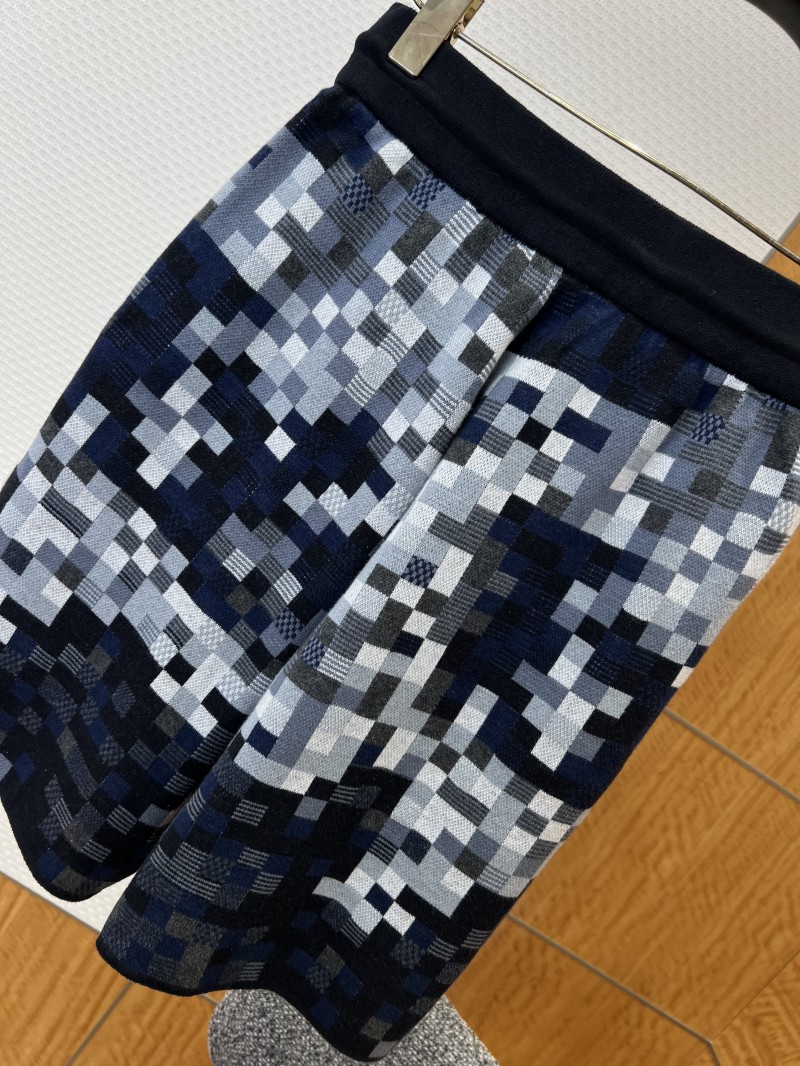 LV Pixel Check Patchwork Knit Drawstring Shorts 6