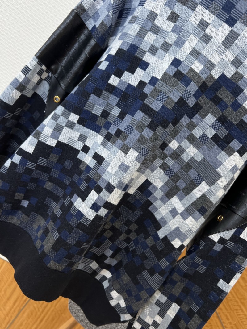 LV Pixel Check Patchwork Leather Baseball Jacket 6