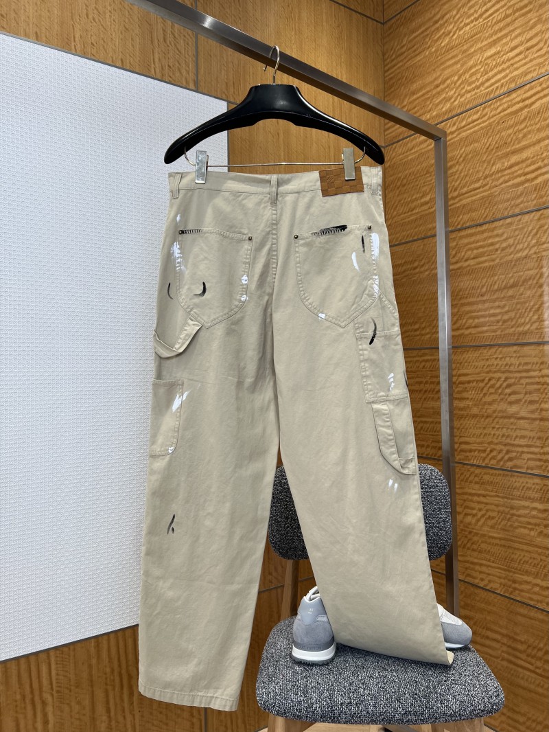 LV Hand-Painted Graffiti Work Pants 1