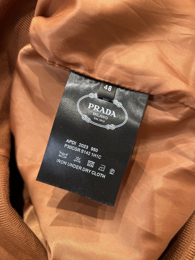 Prada Logo Letter Hooded Leather Jacket 8
