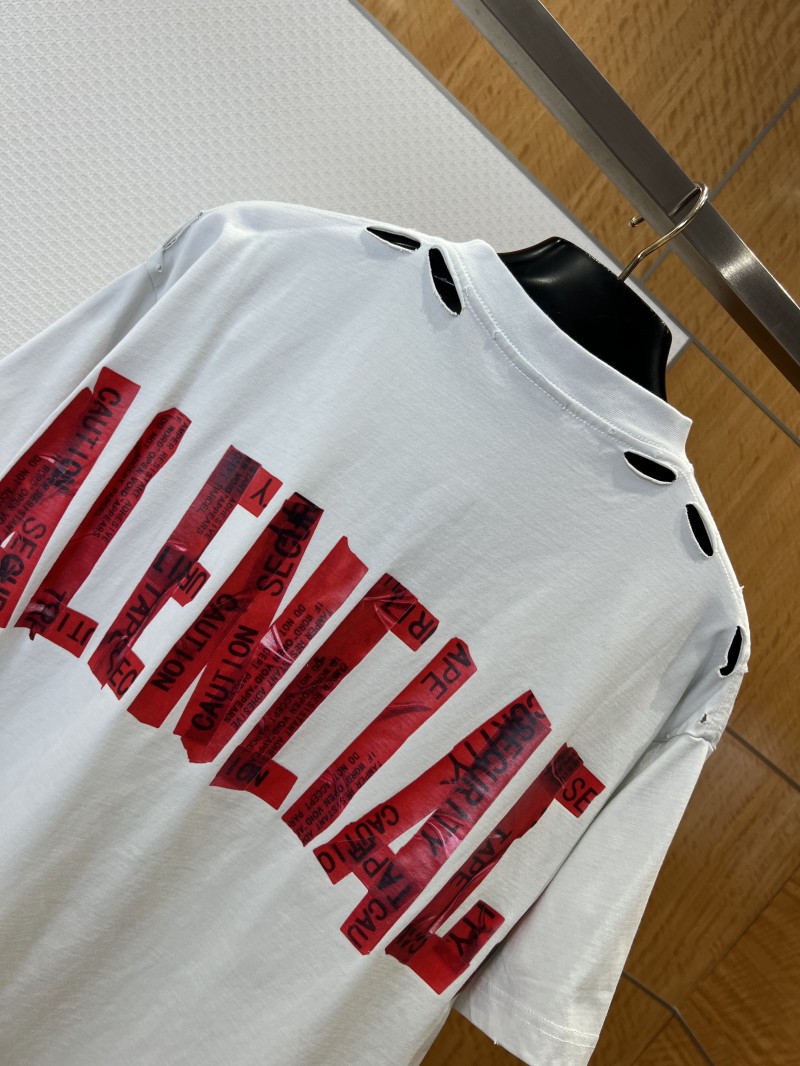 Balenciaga Solid-Color Safety Tape Micro-Logo Short-Sleeve T-Shirt 1 2