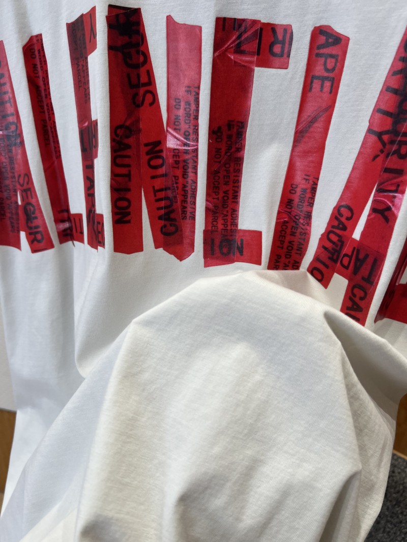 Balenciaga Solid-Color Safety Tape Micro-Logo Short-Sleeve T-Shirt 1 8
