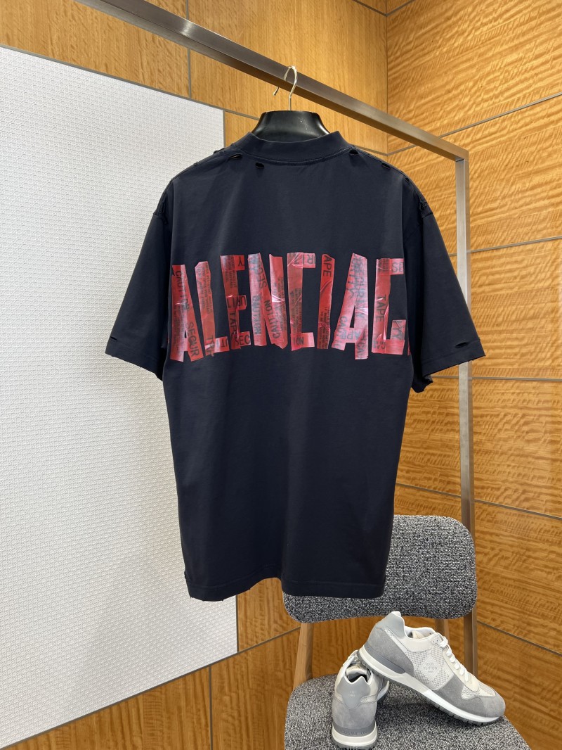 Balenciaga Solid-Color Safety Tape Micro-Logo Short-Sleeve T-Shirt 2 1