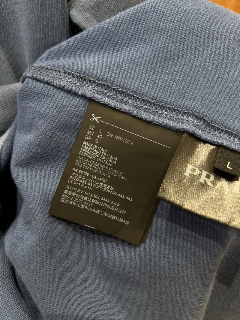 Prada Inverted Triangle Logo Round-Neck Long-Sleeve T-Shirt 8