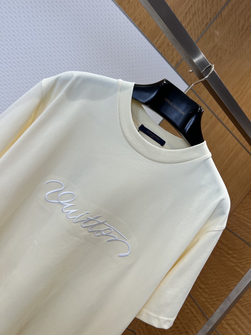 LV Handwritten Embroidered Crew-Neck Short-Sleeve T-Shirt 2