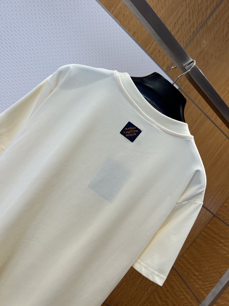 LV Handwritten Embroidered Crew-Neck Short-Sleeve T-Shirt 5