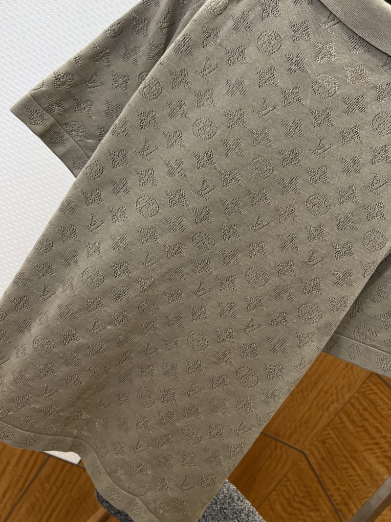 LV All-Over Print Openwork Jacquard Pocket Short-Sleeve Polo Shirt 1 6