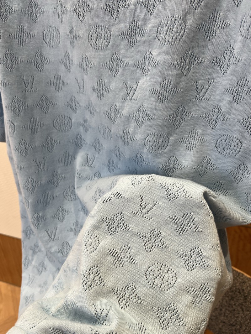 LV All-Over Print Openwork Jacquard Pocket Short-Sleeve Polo Shirt 2 7