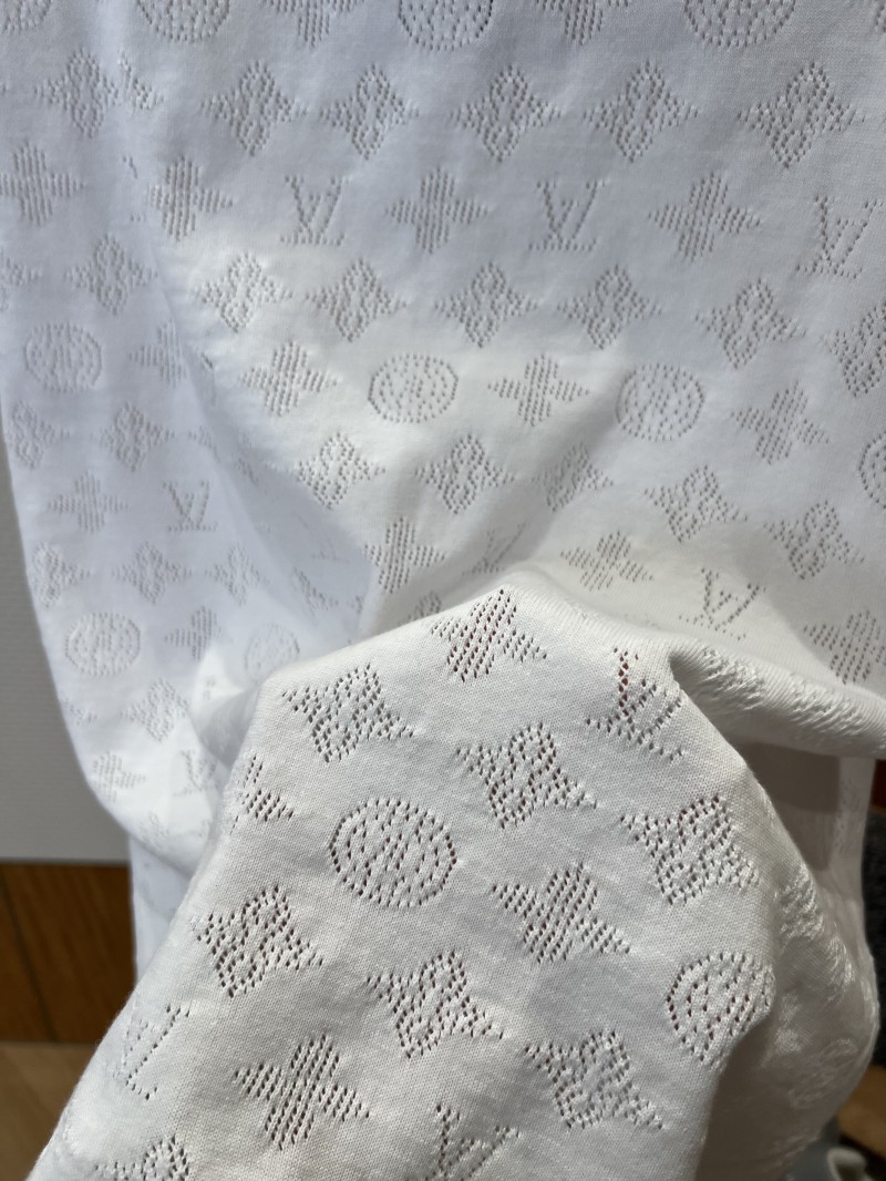LV All-Over Print Openwork Jacquard Pocket Short-Sleeve Polo Shirt 3 7