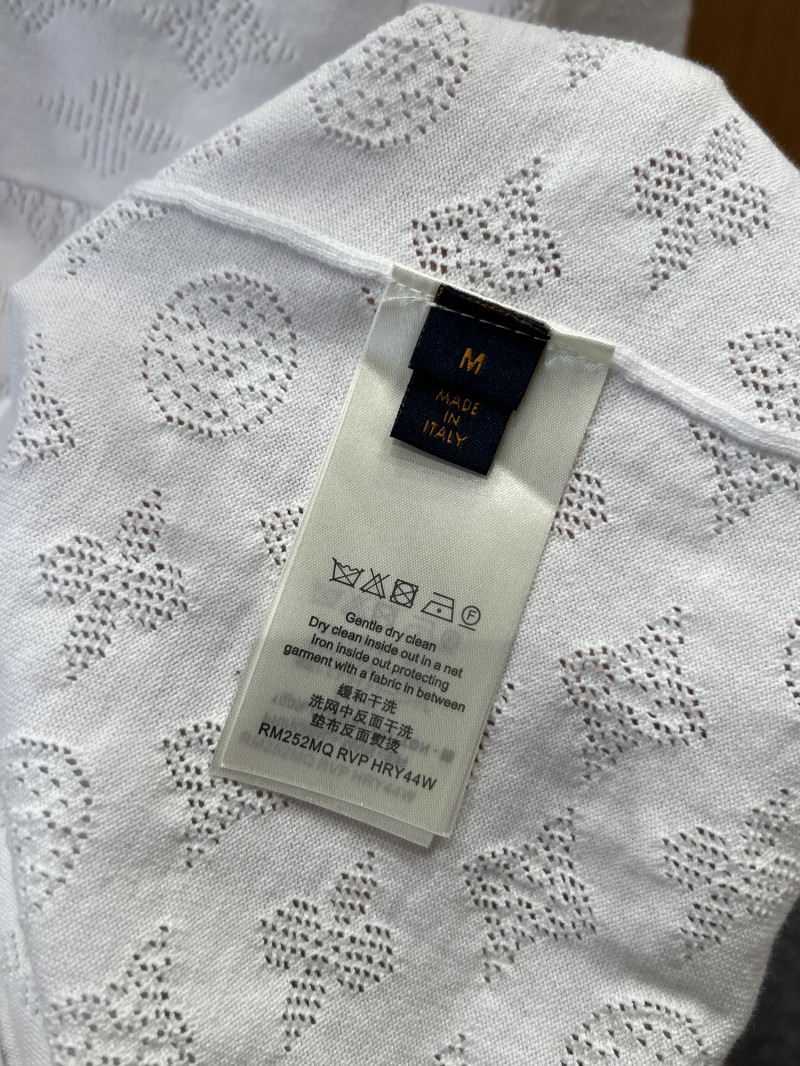 LV All-Over Print Openwork Jacquard Pocket Short-Sleeve Polo Shirt 3 8