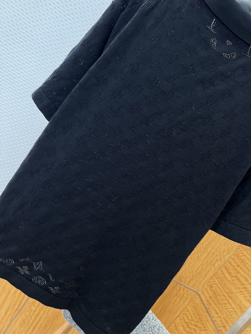 LV All-Over Print Openwork Jacquard Pocket Short-Sleeve Polo Shirt 4 6