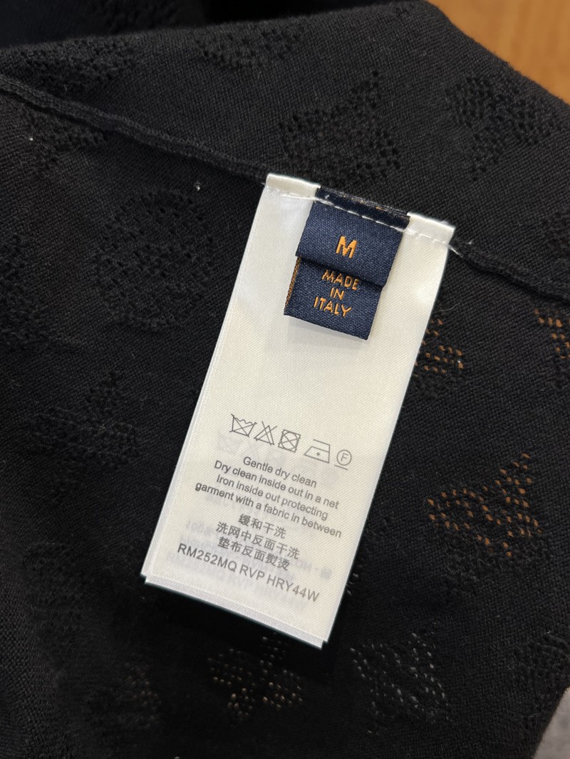 LV All-Over Print Openwork Jacquard Pocket Short-Sleeve Polo Shirt 4 8