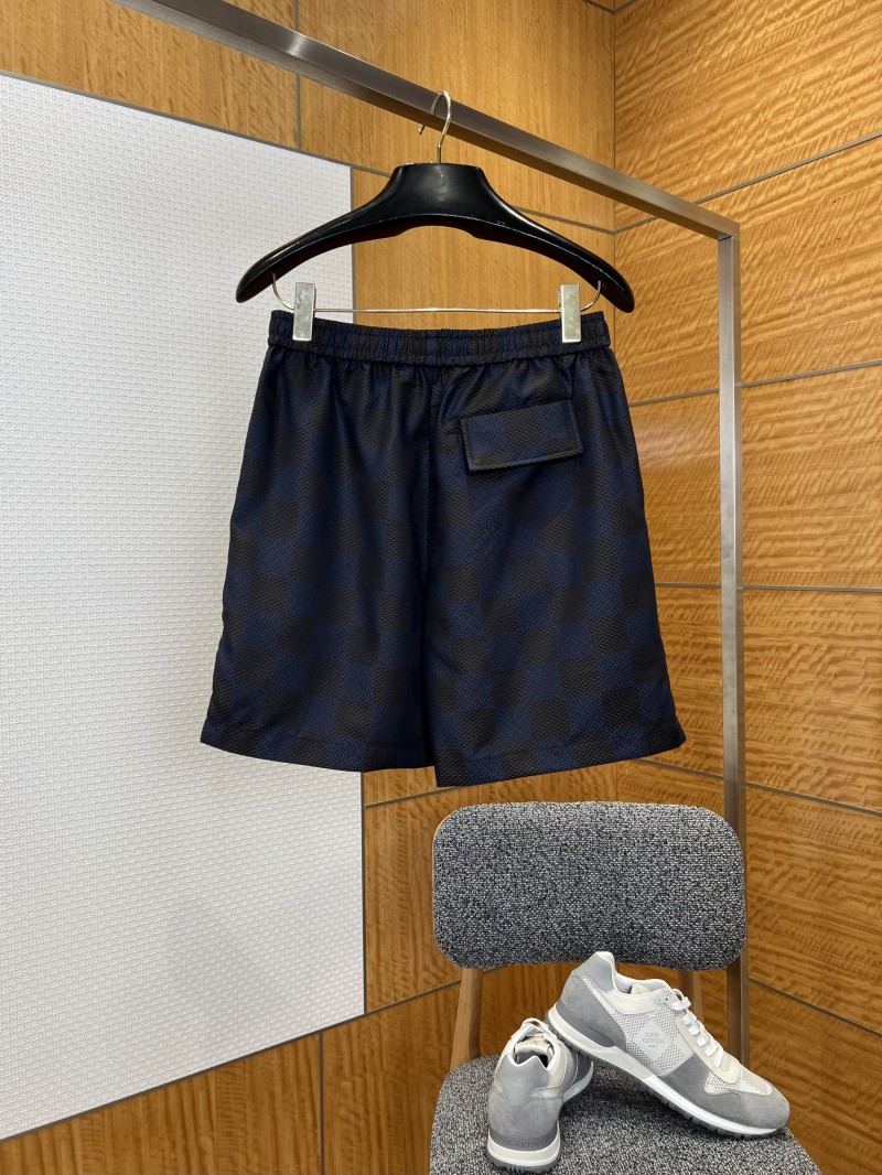 LV Checkered Jacquard Drawstring Casual Shorts 1
