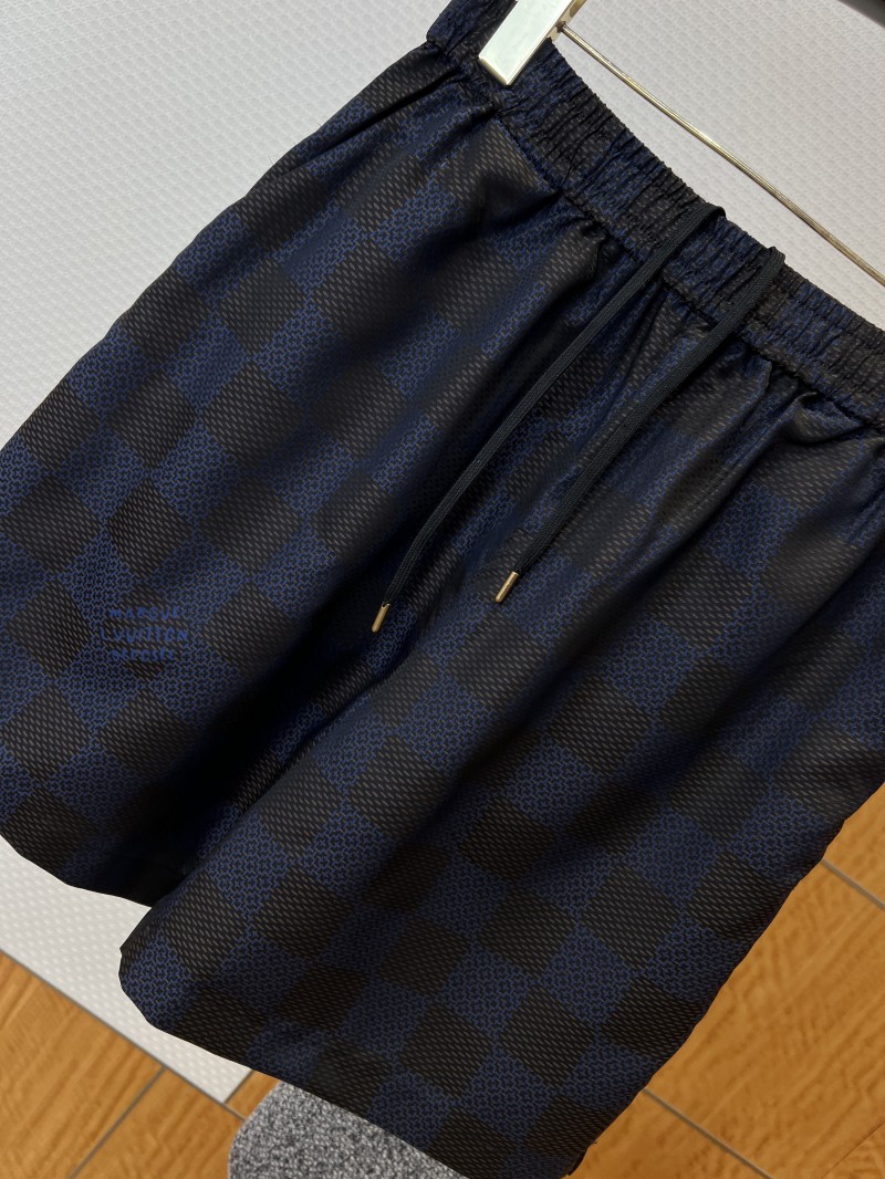 LV Checkered Jacquard Drawstring Casual Shorts 3
