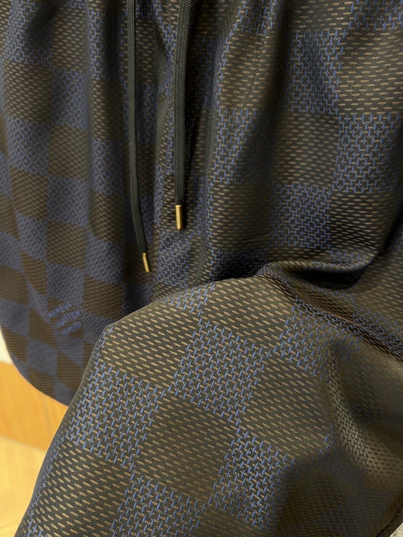 LV Checkered Jacquard Drawstring Casual Shorts 4