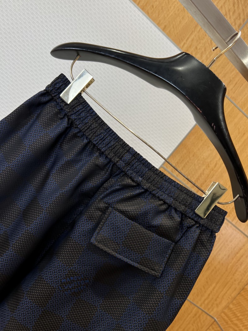 LV Checkered Jacquard Drawstring Casual Shorts 5