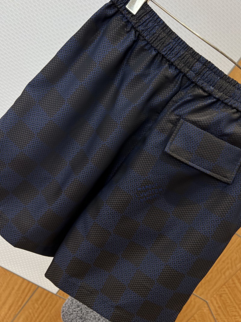 LV Checkered Jacquard Drawstring Casual Shorts 6