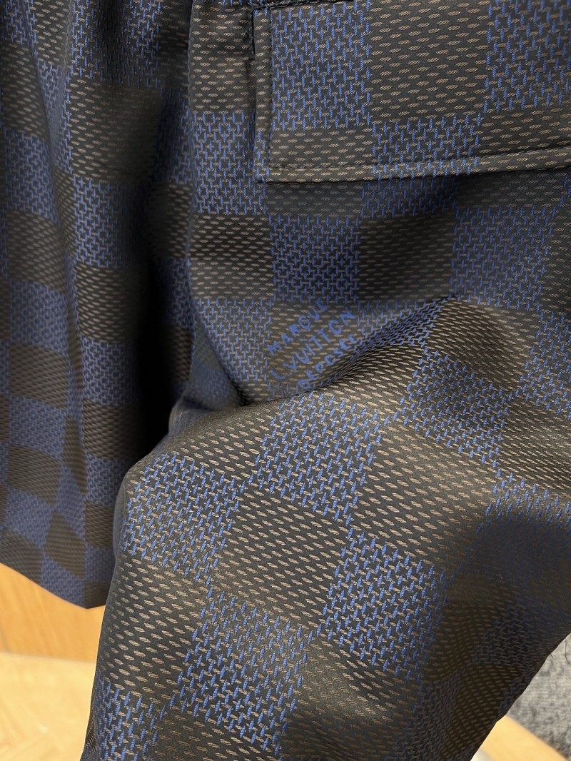 LV Checkered Jacquard Drawstring Casual Shorts 7